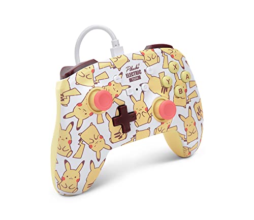 PowerA Enhanced Nintendo Switch and Switch 2 Wired Controller – Pikachu Blush, Officially licensed - color: Pikachu Blush