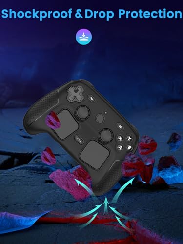 for Steam Controller 2 Case,Premium Silicone Protective Skin Cover, Non-Slip Grip Shockproof Anti-Scratch Full Body Sleeve for Controller 2 Gamepad,Black