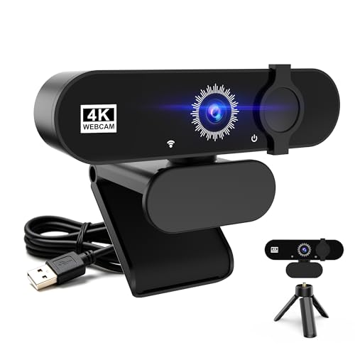 1080P USB HD Webcam，with Microphoneand Rotatable Tripod& Privacy Cover for PC，with Auto White Balance for Video Calls, Live Streaming Gaming & Online Meetings