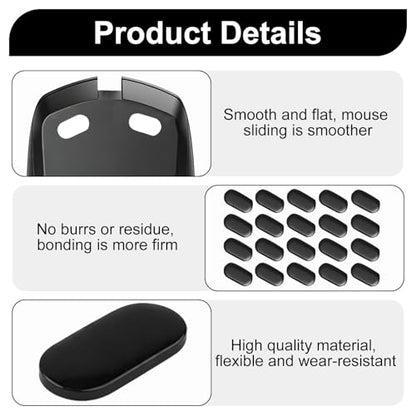 160 Dot Mouse Skates, Universal Glass Mouse Skates for Gaming Mice, Custom Glide and Control Dots for Esport Players, Smooth Movement on Cloth and Glass Mouse Pads (Black & White) - size: 7x14mm White & Black