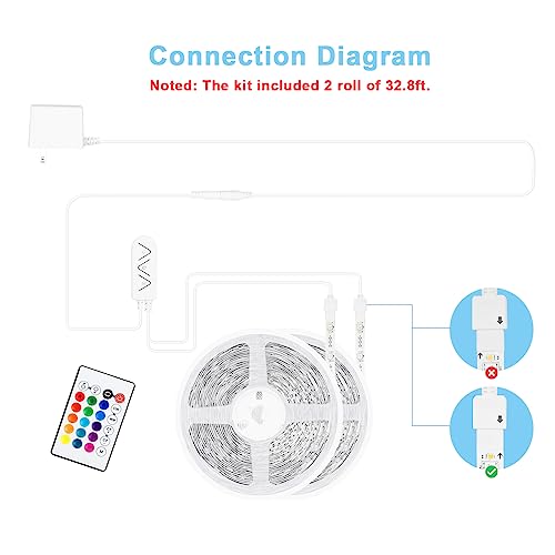 Tatazone RGBWW Bluetooth LED Strip Lights, 65.6ft Tunable White 3000K to 6500K+RGB Led Light Strips, Music Sync Color Changing Indoor LED Rope Lights for Cabinet, Bedroom,2 Roll of 32.8ft - style: Bluetooth-65.6ft-Not Support Alexa and Google