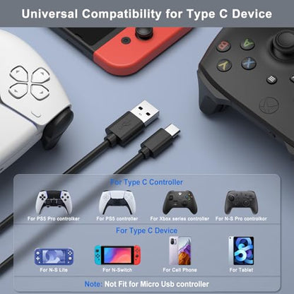 USB C Cable PS5 Controller Charger Cord for Xbox Series X/S,10ft Long PS5 Charging Cable for Sony PlayStation 5 Controller, USB A to USB C Cord for Nintendo Switch Pro Fast Data Wire PS5 Dual Sense