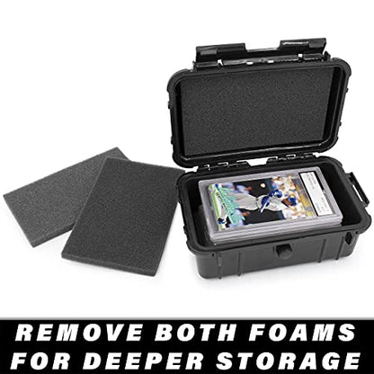 CASEMATIX Graded Card Case Compatible with 6+ BGS 8+ PSA FGS Graded Sports Trading Cards, Waterproof Graded Slab Card Storage Box with Card Carrying Case Impact Absorbing Foam Inserts