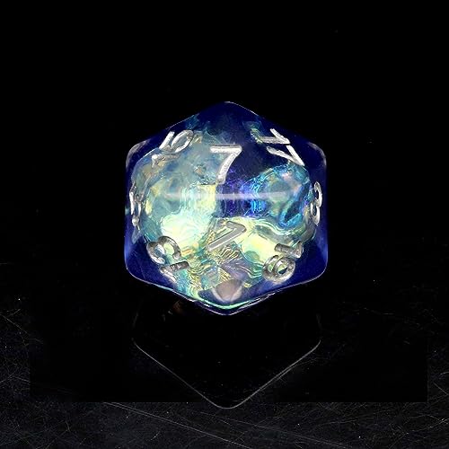 Haxtec Blue DND Dice Set, 7 Pcs Iridescent Resin Polyhedral RPG Dice | Galaxy Role Playing Games Dice with Velvet Pouch, Compatible with Dungeons and Dragons, Gifts for D&D Lovers - color: Blue
