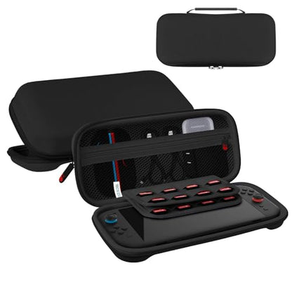 RAVEtone Travel Carrying Case Compatible with Nintendo Switch 2 Model 2025, Large Capacity Premium EVA Portable Hard Shell Pouch Waterproof Game Bag with 32 Game Cartridge Accessories (Black) - color: Black, style: Large