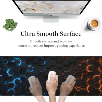 Extended Gaming Mouse Pad, Large Mouse Mat, XL Desk Pad for Keyboard and Mouse, Non-Slip Rubber Base & Stitched Edges for Gamer Office 31.5x11.8 in - color: 8