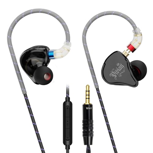 Versatile Wired IEM Earbuds for Music/Gaming,in Ear Monitor with Mic | Deep Bass/Rich Mids/Crisp Highs,Volume Control,Noise Isolating,4ft Long Cord,3.5mm Jack For PC/Laptop/Xbox/PS5/Switch 2 - color: Black