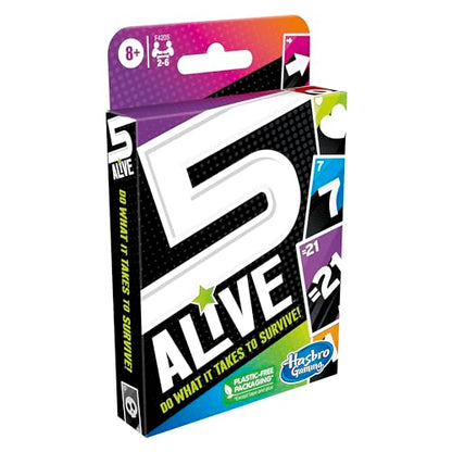 Hasbro Gaming 5 Alive Card Game, Fast-Paced Game for Kids and Families, Easy to Learn, 2 to 6 Players, Fun Summer Activities, Vacation Travel Essentials, Ages 8+ - size: 3.62 inches x 5.62 inches x 0.1 inches
