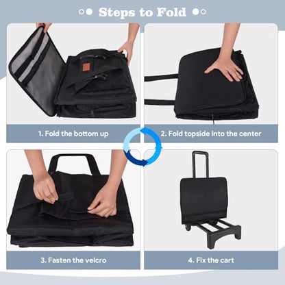INSMEER Rolling Teacher Bag with Wheels,Wheeled Teacher Tote Bag with Insulated Lunch Bag,with Padded Laptop Compartment - color: Black