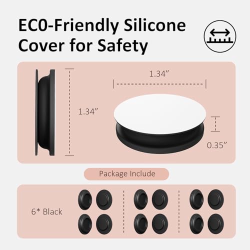 Magnetic Remote Control Holder Wall Mount for TV Fan Air Conditioner 6 Pack | Upgraded Silicone Remote Caddy, Self-Adhesive Wall Mount, 360° Rotation, Home Office Remotes Control Organizer Storage - color: Round 6 Pack