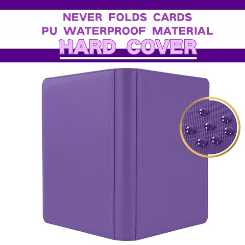 1000+ Pockets Trading Card Binder, 16-Pocket Card Ablum Compatible with MTG,Sports Cards & Other Standard Size Trading Cards (PURPLE) - color: PURPLE