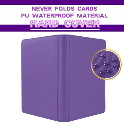 1000+ Pockets Trading Card Binder, 16-Pocket Card Ablum Compatible with MTG,Sports Cards & Other Standard Size Trading Cards (PURPLE) - color: PURPLE