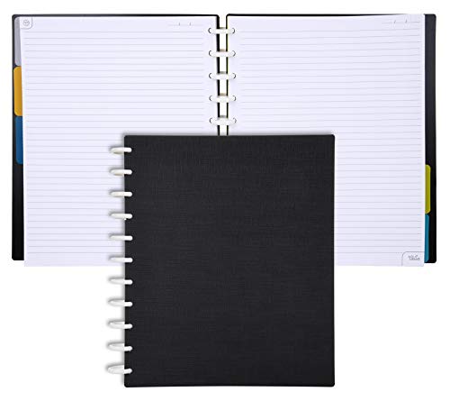 Talia Discbound Notebooks, Planner, Customizable, (Black, Letter (8.5in x 11in)) - color: Black, size: Letter (8.5in x 11in)