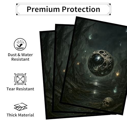 MTG Card Sleeves - Element Series (Earth/Fire/Wood/Water/Dark) - Ultra Clear Front & Matte Finish Back, 100 Count Standard Size Matte Art Sleeve for Magic The Gathering (Void's Gaze) - color: Umbra Sphere