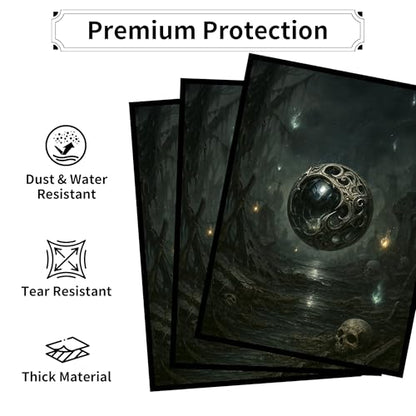 MTG Card Sleeves - Element Series (Earth/Fire/Wood/Water/Dark) - Ultra Clear Front & Matte Finish Back, 100 Count Standard Size Matte Art Sleeve for Magic The Gathering (Void's Gaze) - color: Umbra Sphere