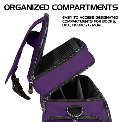 ENHANCE Travel Bag for DND Collector's Edition, Bag Compatible with Dungeons and Dragons, Battle Mat Holder, Dice Pockets and Accessories, Carry 4-8 Books (Purple Dragon) - color: Purple Dragon