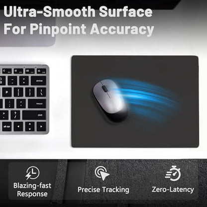 Glass Gaming Mouse Pad, Hard Mousepad for Gaming, 15.7” x 11.8” Ultra-Smooth Micro-Etched Surface Mousepad, Improved Precision & Speed, Anti-Slip Base, Black - color: Black, size: 15.7L x 11.8W inches