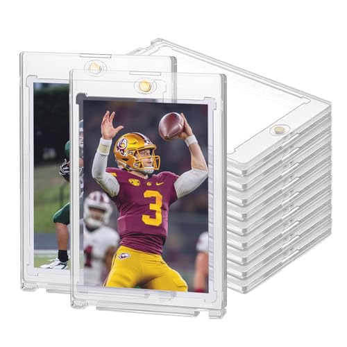 100PT Magnetic Card Holders for Trading Cards, 18ct One Card Touch Holder Baseball Card Thick Protectors Hard Plastic Magnetic Card Case Sports Football Basketball Top Loads for Cards Sleeves