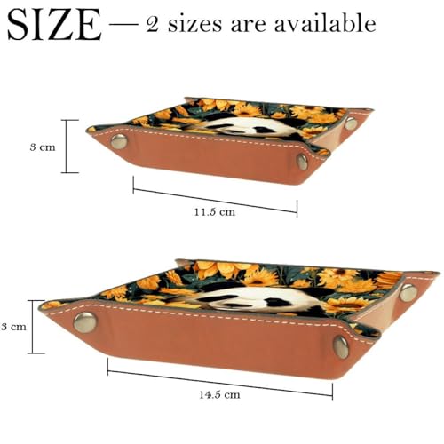 Double Sided Dice Tray, PU Leather Dice Holder Portable Folding Dice Rolling Tray for use as DND Dice Tray D&D Dice Tray or Dice Games, Panda Yellow Sunflower - color: Multi 1