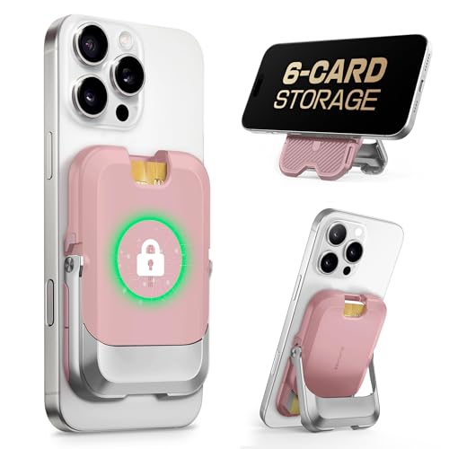SUPCASE for MagSafe Wallet with Stand, Magnetic Wallet for Men Women, [Hold 6 Cards] [RFID Blocking] [Strong Magnetic Lock] Phone Stand Card Holder for iPhone 17/16/15/14/13/12 Series, Blush Pink - color: Blush Pink