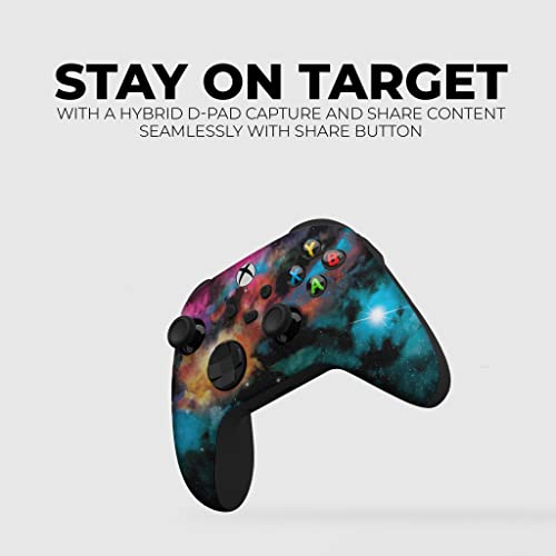 DreamController Galaxy Custom X-box Controller Wireless compatible with X-box One/X-box Series X/S Proudly Customized in USA with Permanent HYDRO-DIP Printing (NOT JUST A SKIN) - color: Galaxy, size: Non-Modded - Front Print Only