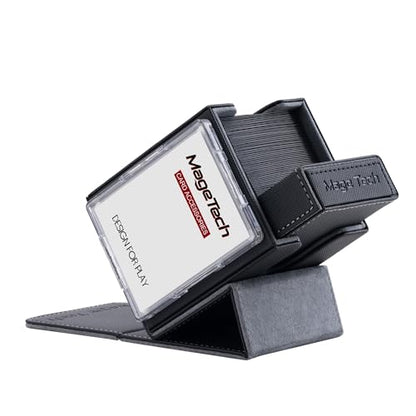 Mage Tech Adventurer [Champion] 60-Card Solution - Avatar Holder + Pocket Dice Box with Life Tracker - Rugged, Expandable - MTG Standard/LOR/PTCG - Black/Grey - color: 2. Artifact (Black/Grey), style: 3. Champion[60-card solution]