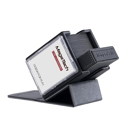 Mage Tech Adventurer [Champion] 60-Card Solution - Avatar Holder + Pocket Dice Box with Life Tracker - Rugged, Expandable - MTG Standard/LOR/PTCG - Black/Grey - color: 2. Artifact (Black/Grey), style: 3. Champion[60-card solution]