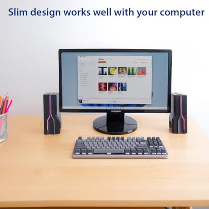 Desktop USB Powered 2-in-1 Soundbar Stereo Speaker, RGB LED Light - style: LED