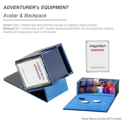 Mage Tech Adventurer [Paragon] Commander Kit - Avatar Holder + Backpack Dice Box Snap-On Back Panel, with Life Tracker - MTG Commander/EDH - Black/Blue - color: 2. Enigma (Black/Blue), style: 4. Paragon[commander Kit]