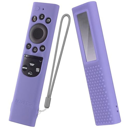 Silicone Case for Samsung BN59-01385 BN59-01386 TM2280E BN59-01391 Silicone Cover for Samsung Smart TV Solar Cell Remote Control 2022 Silicone Remote Control Sleeve (Lavender Grey) - color: lavender grey