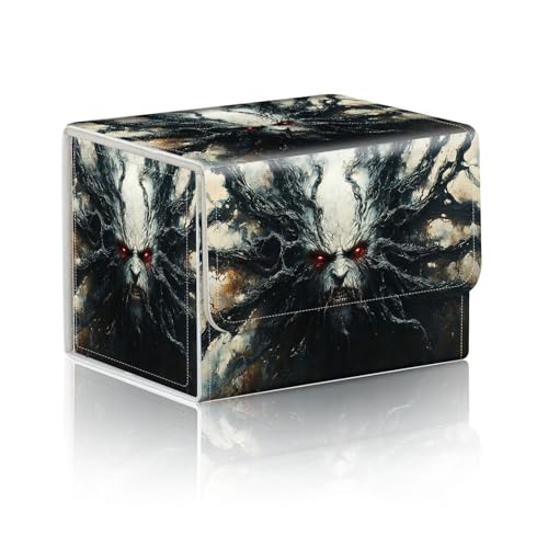 Trading Card Storage Box, Holds 100+ for MTG Cards, PU Leather with Magnetic Closure, Shadow Wraith with Glowing Red Eyes Durable Deck Box for Magic the Gathering, Trading Card Games - color: Shadow Wraith with Glowing Red Eyes