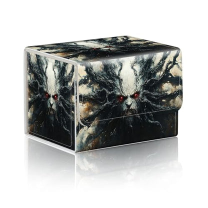 Trading Card Storage Box, Holds 100+ for MTG Cards, PU Leather with Magnetic Closure, Shadow Wraith with Glowing Red Eyes Durable Deck Box for Magic the Gathering, Trading Card Games - color: Shadow Wraith with Glowing Red Eyes