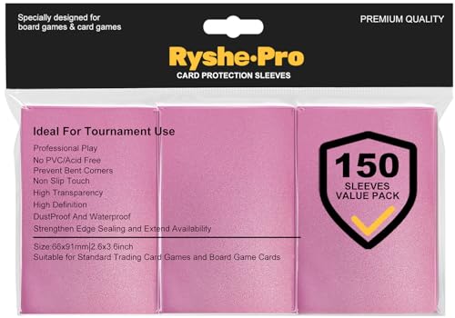 Premium Card Sleeves, 150 Sleeves 2.6''x3.6''(66x91mm) Compatible with Standard Sized Trading Card, Fit for MTG PTCG Game Card, Baseball Card, Sport Card (Rose Red) - color: Rose Red, size: 150 Matte Sleeves