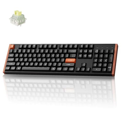 Keychron K10 HE Hall Effect Keyboard, Ultra-Fast Lime Banana Magnetic Switch, Full-Size Tri-Mode Wireless Keyboard with Rapid Trigger, Adjustable Actuation, RGB, Aluminum + Wood Frame - Black - color: Lime Banana Switch - Black
