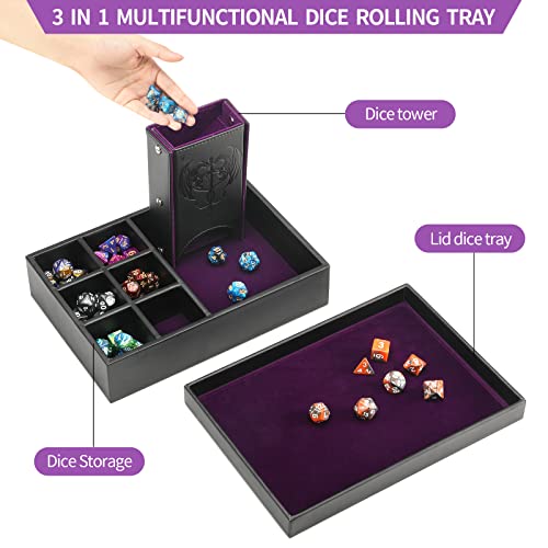 Grajar DND Customizable DM Screen & 3 in 1 Dice Rolling Tray with Lid
