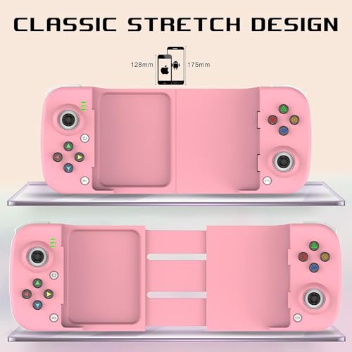 Megadream Mobile Game Controller Gamepad for iPhone iOS Android PC: Works with iPhone 17/16/15/14/13/12/11/X, iPad, Samsung Galaxy, TCL, Tablet, Call of Duty, Roblox - Directly Play (Pink) - color: Pink