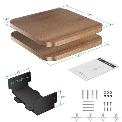 WALI Speaker Wall Mount, Heavy Duty Bookshelf Speaker Floating Wall Shelves, Surround Sound Speakers Stand for Living Room, Home Theater and Gaming Room, Holds up to 55 Lbs, (SWM302), 1 Pair, Wood - color: Wood, size: 7.87" x 7.87"