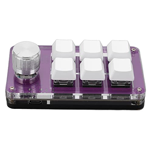 One Handed Gaming Keyboard Mechanical Keyboard Multifunction Mini Gaming Keypad Shortcut Programmable Keyboard with Knob