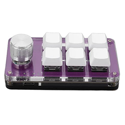 One Handed Gaming Keyboard Mechanical Keyboard Multifunction Mini Gaming Keypad Shortcut Programmable Keyboard with Knob