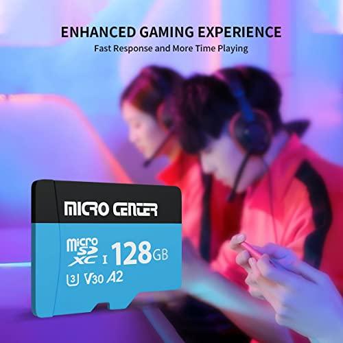 INLAND Micro Center Performance 128GB microSDXC Card, A2 Micro SD Card, UHS-I C10 U3 V30 A2 4K UHD Video Flash Memory Card with Adapter for Smartphones, Tablets, Drones and Action Cameras (128GB) - size: U3 A2 - 128GB