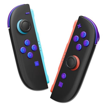 eXtremeRate DIY Replacement Full Set Buttons for Joycon 2, Custom ABXY Direction Keys Dpad + - C Home Capture Release L R ZR ZL Trigger Buttons for Nintendo Switch 2 Controller - Chameleon Purple Blue - color: Chameleon Purple Blue