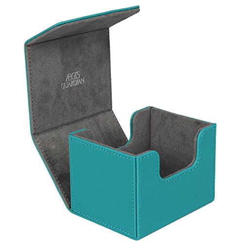 AEGIS GUARDIAN Card Deck Box for MTG, Commander Deck Box Hold 120+ Sleeved Cards, Leather Strong Magnet Card Deck Case Holder for Magic Cards TCG CCG, Green - color: 4-1