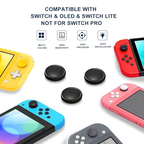 Ferkurn NS Joystick Controller Replacement Thumb Grip Cap Compatible with N-Switch OLED& NS Lite, JC Joystick Grip Button Stick Cover Controller 3D Skin Replacement Part Repair Kit Accessories - color: Green