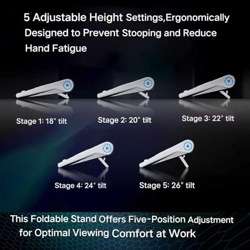 Laptop Cooling Pad for MacBook Air Pro 14 15 16 17 Inch, Semiconductor Cooler with Integrated Roller Fan, 5 Height Adjustment Ergonomic Design, Low Noise Quiet Operation for Mac Notebook - color: white