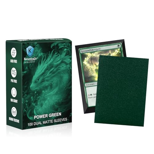 Power Green Dual Matte Card Sleeves, Katomula Card Sleeves for MTG, Standard Card Sleeve for MTG, PKM, Flesh & Blood - color: Power Green