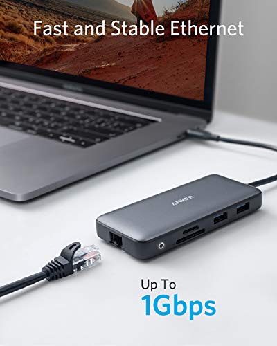 Anker Laptop Docking Station Dual Monitor, 8-in-1 USB C Hub with 4K HDMI | Dual HDMI USB C Dock, 1Gbps Ethernet, 85W Max PD, SD/TF Card Reader, for USB C Laptops, XPS and More (Charger Not Included) - style: 8 in 1 【2 HDMI + Ethernet】
