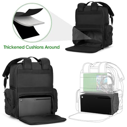 PGmoon Travel Tactical Backpack Compatible with Xbox Series X Console | Carrying Case Bag with Individual Room for Console, Plenty of Pockets for Controllers, Headphone and More(Patent Design)