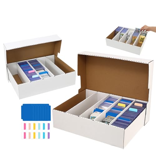 2-Pack Trading Card Storage Box,8000 Count,Bulk Box For Card With Dividers&Labels,Toploder Card Storage Box for TCG/Magic/Mtg Basketball Cards, Collectible Trading Card Boxes - style: 5 Row-2 pack