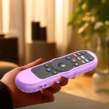 Case Cover for VIZIO XRT270 Smart TV Remote Control Silicone Skin Sleeve with Lanyard Glow in the Dark Purple - color: Purple
