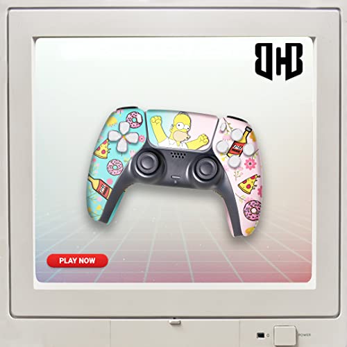 Simpsson Custom PS-5 Controller Wireless compatible with Play-Station 5 Console by BCB Controllers | Proudly Customized in USA with Permanent HYDRO-DIP Printing (NOT JUST A SKIN) (MODDED) - color: Simppson, size: Modded - Front & Back Print